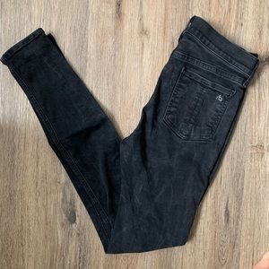 Rag & Bone High Rise Skinny Jean Black Size 29